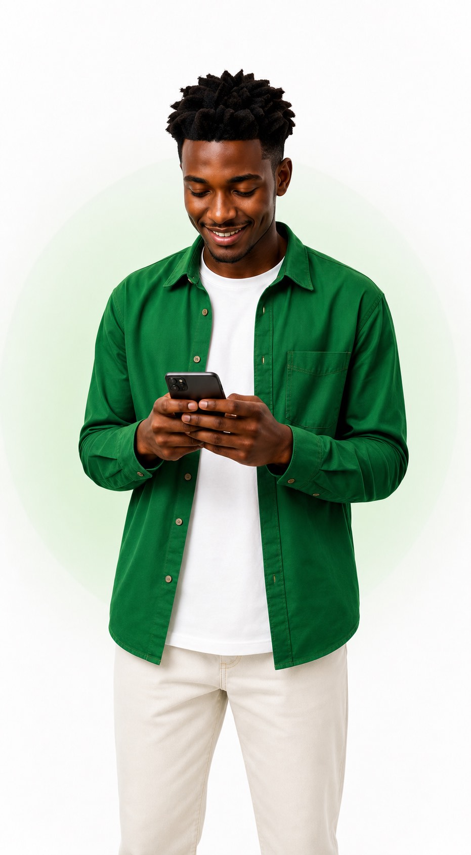 Tasker using PayFluence on his phone